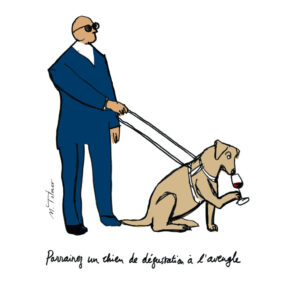 Affichette Chien de dégustation à l’aveugle