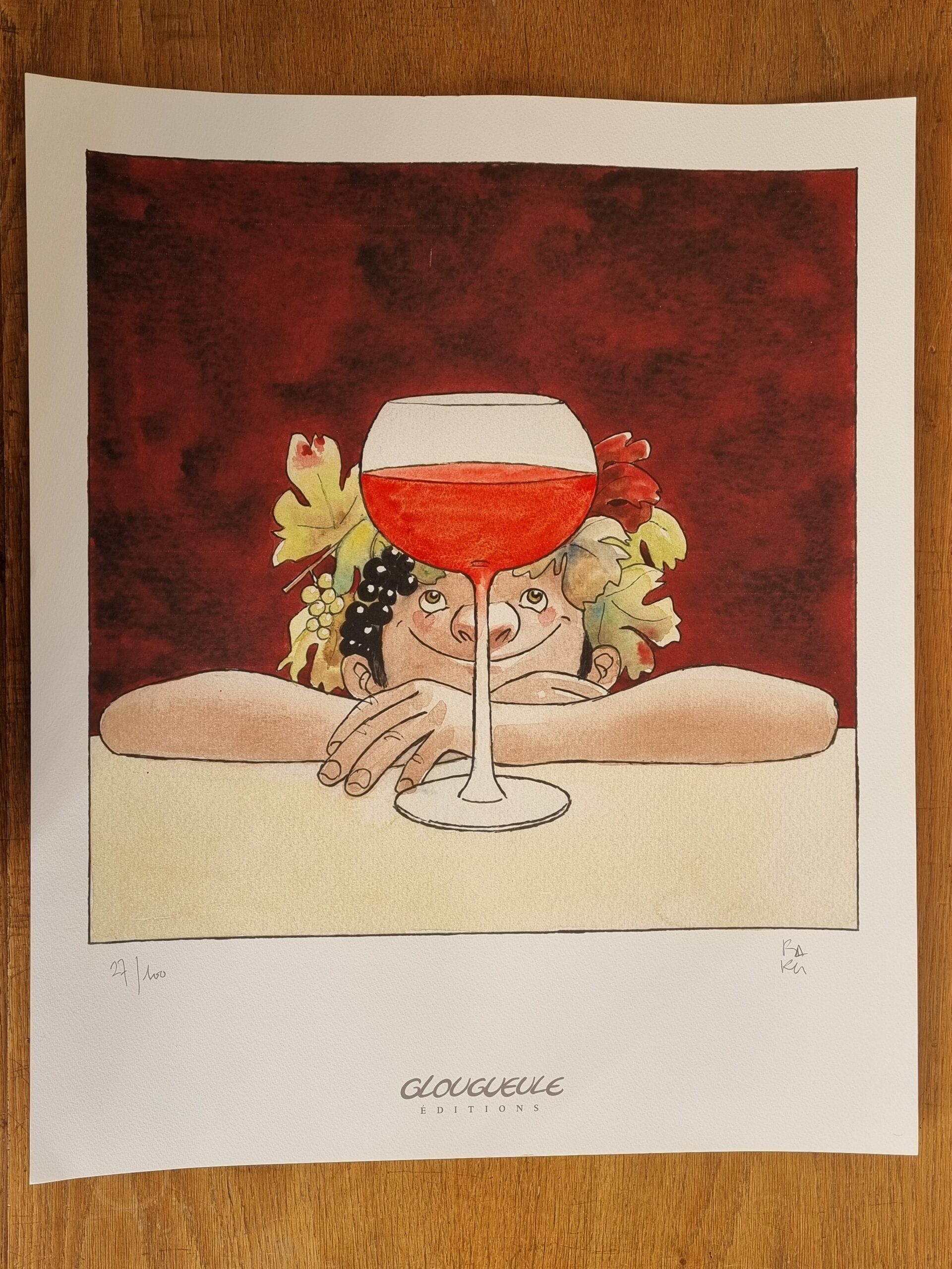Affiche Petit Bacchus deviendra grand par Hervé Baru - digigraphie en tirage limité